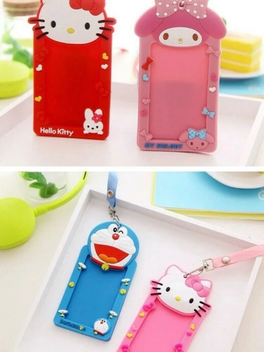Cute silicone character Card Holder with Lanyard